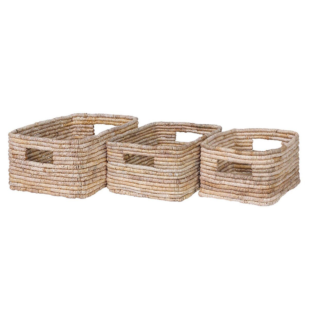 COIL ABACA RECTANGULAR BASKET, Size: LARGE