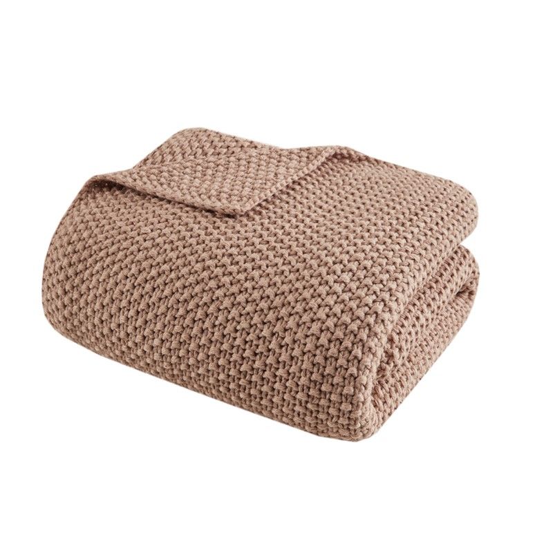 BREE KNIT THROW, Color: BROWN