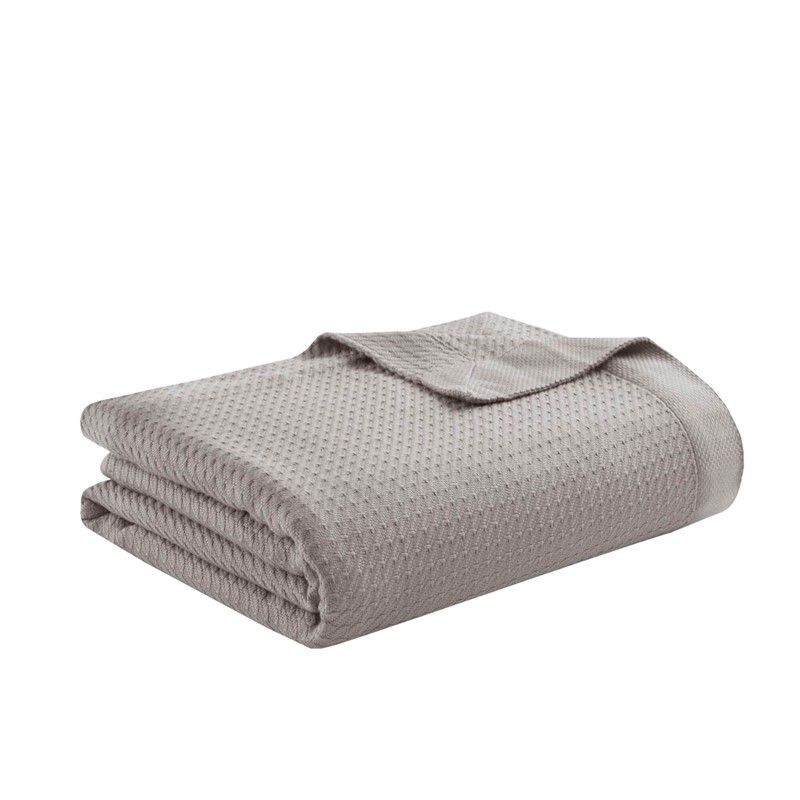 EGYPTIAN COTTON BLANKET, Color: GREY, Size: TWIN