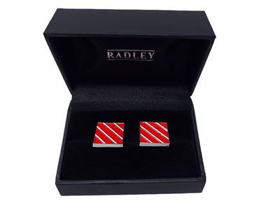 RED AND WHITE CUFFLINKS