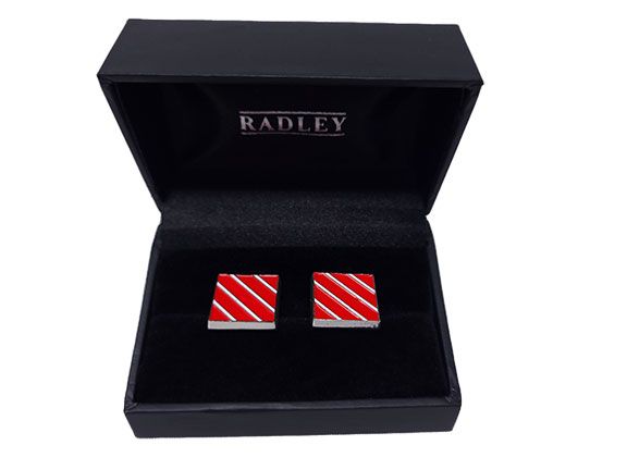 RED AND WHITE CUFFLINKS