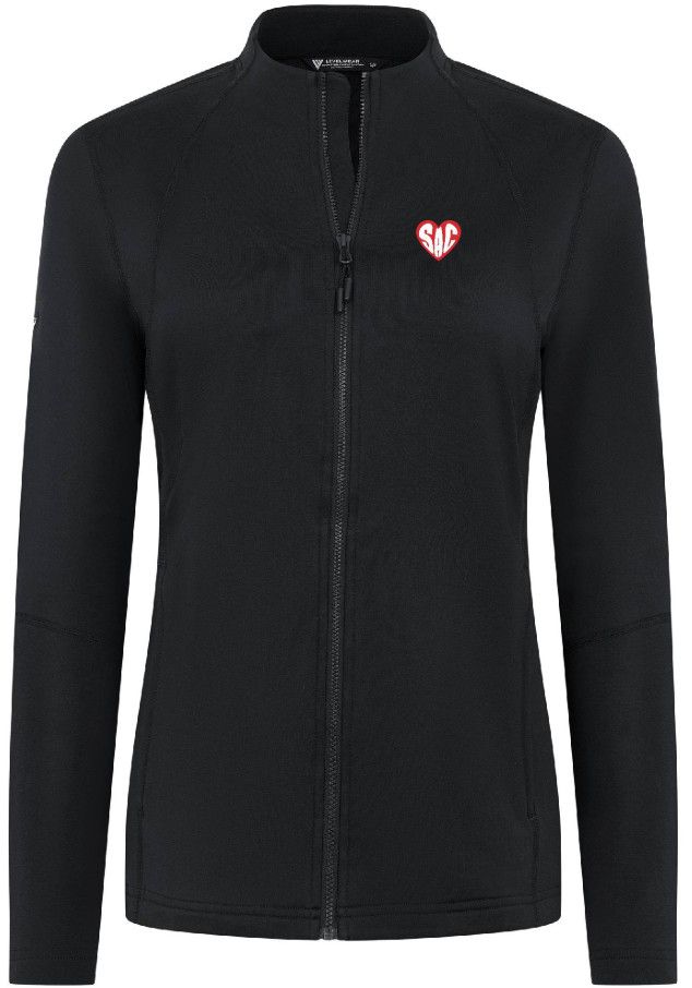 LW WMS MESA FULL ZIP JACKET &#39;SAC HEART&#39; 3D PATCH, Color: BLACK, Size: XS