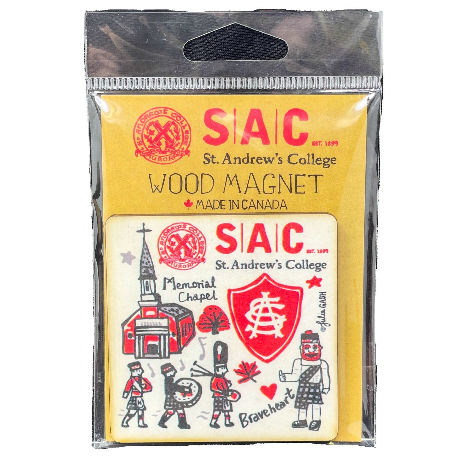 SAC CAMPUS COLLECTION WOOD MAGNET, Size: OS