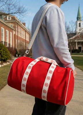 DUFFLE BAG CANVAS W 'SAC CREST' STRAP
