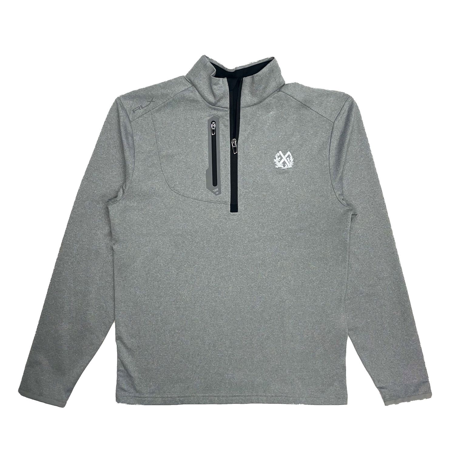 RL FA25 LUXE PERF 1/4 ZIP PULLOVER, Color: GREY, Size: S