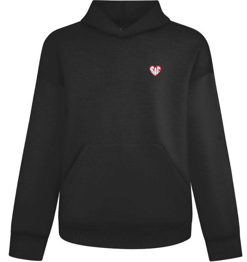 LW LUXE HOODIE 'SAC HEART' 3D PATCH, Color: BLACK, Size: XS