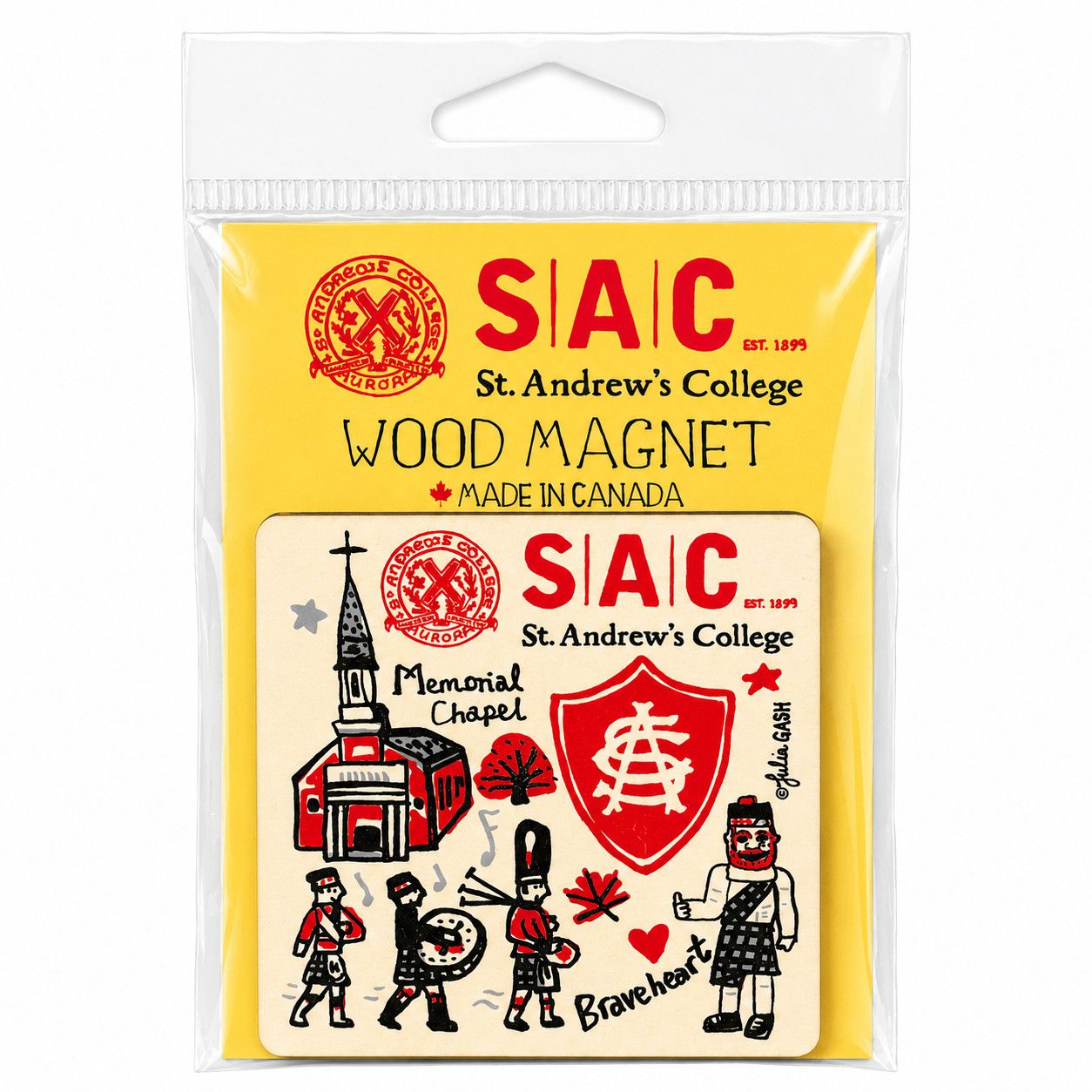 SAC CAMPUS COLLECTION WOOD MAGNET, Size: OS
