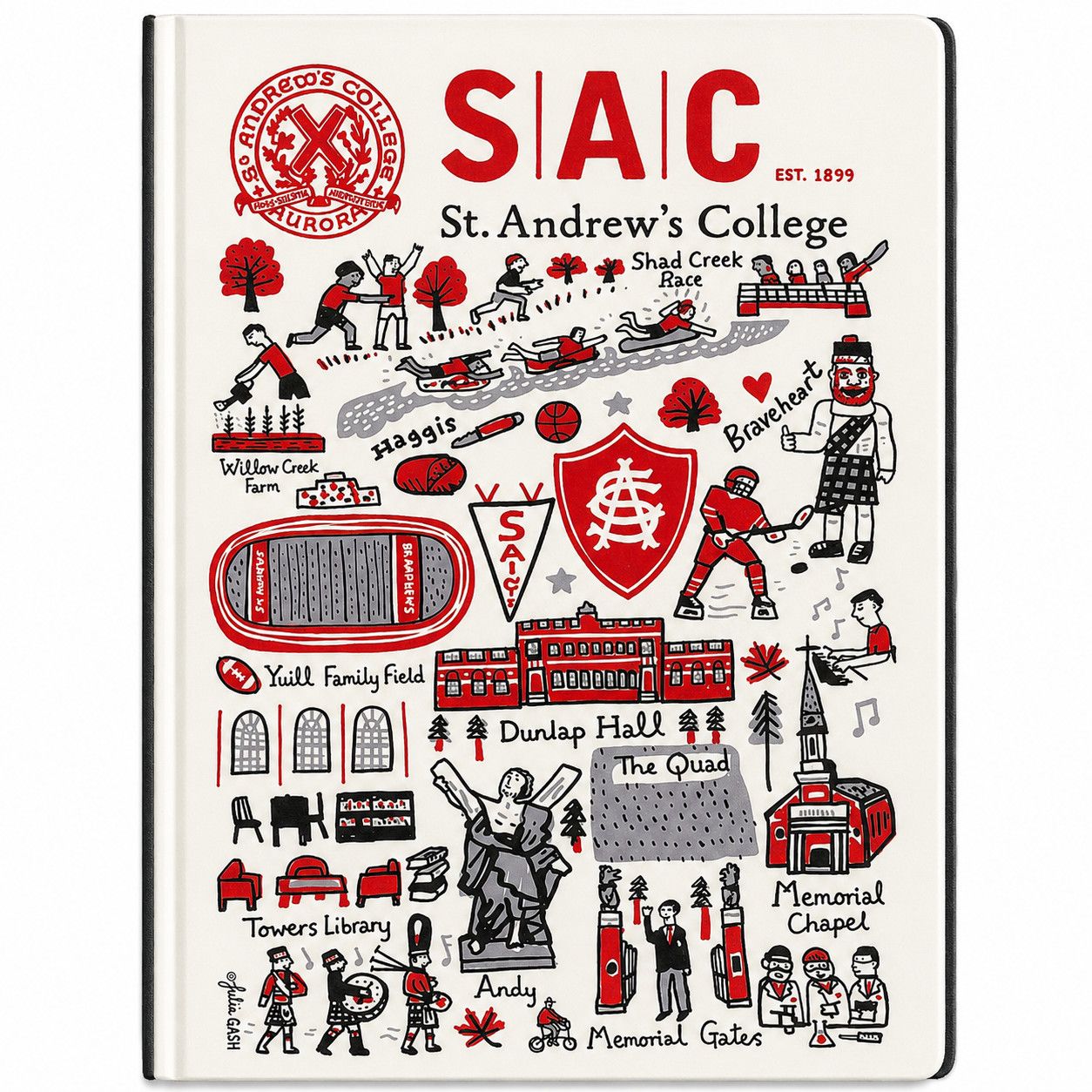 SAC CAMPUS COLLECTION LINED NOTEBOOK, Size: 5INCH W X 7 INCH H