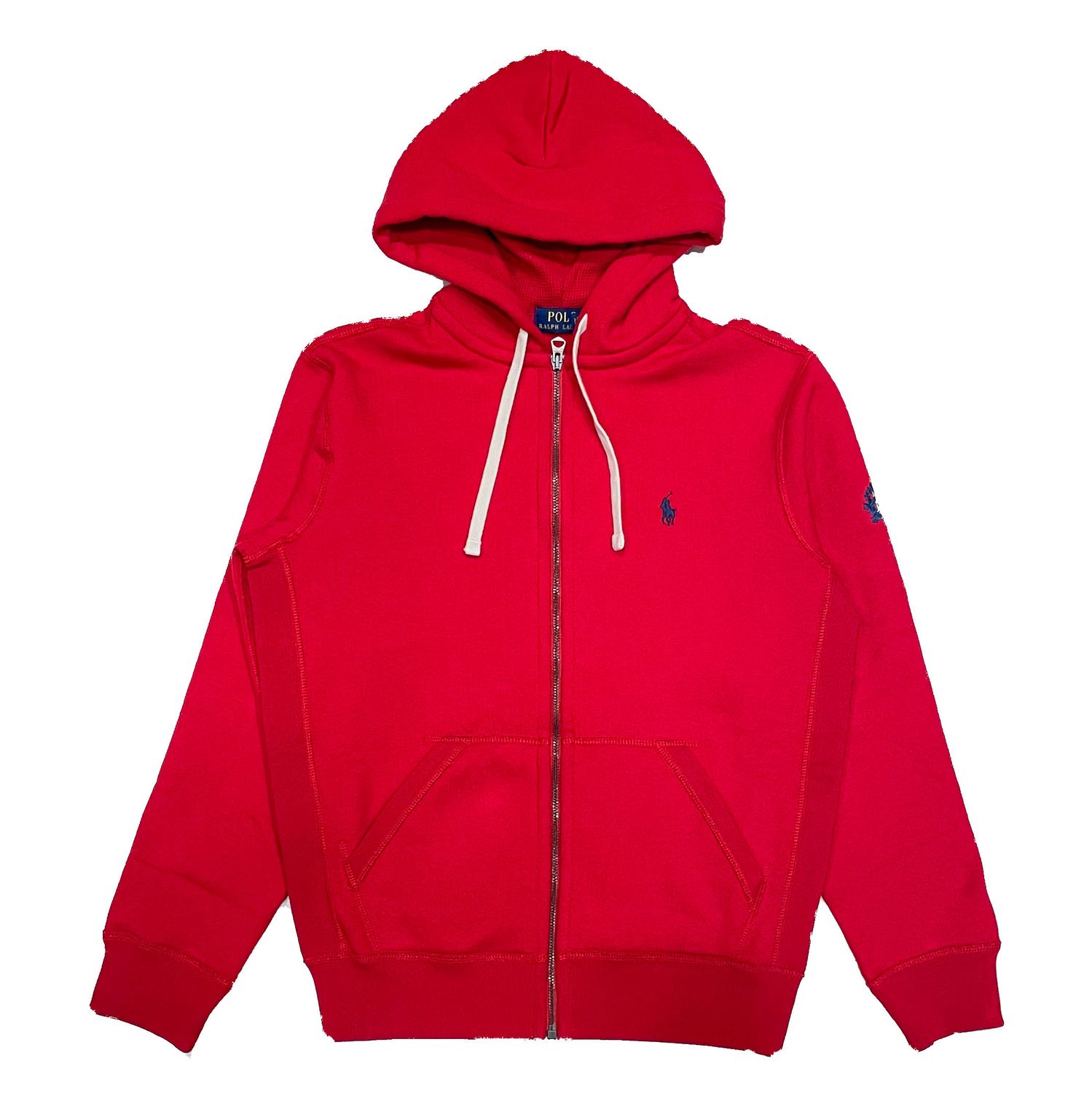 RL FLEECE FZ HOODIE 'SAC' RED, Color: RED, Size: S