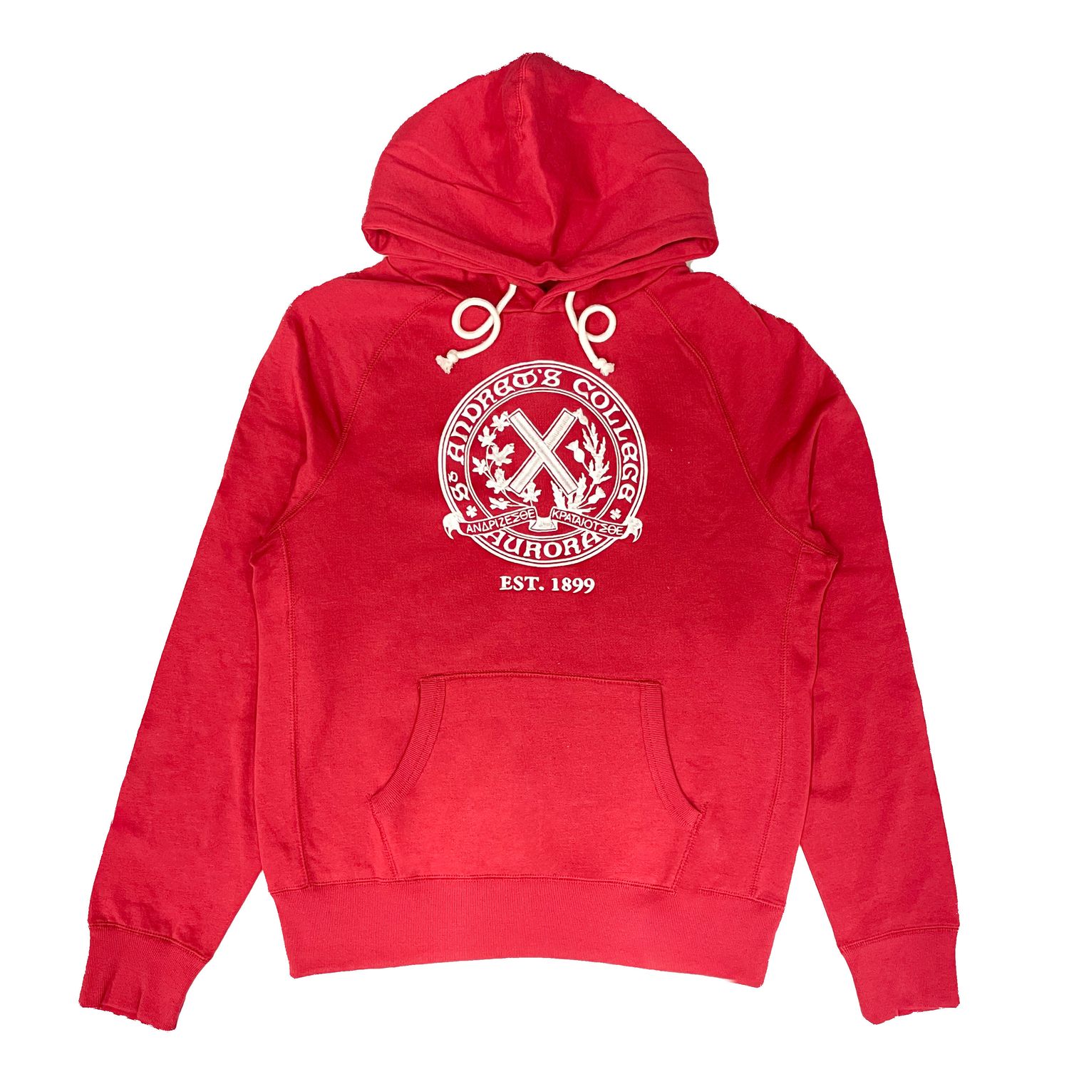 HERITAGE SAC CREST HOODIE, Color: RED, Size: XS