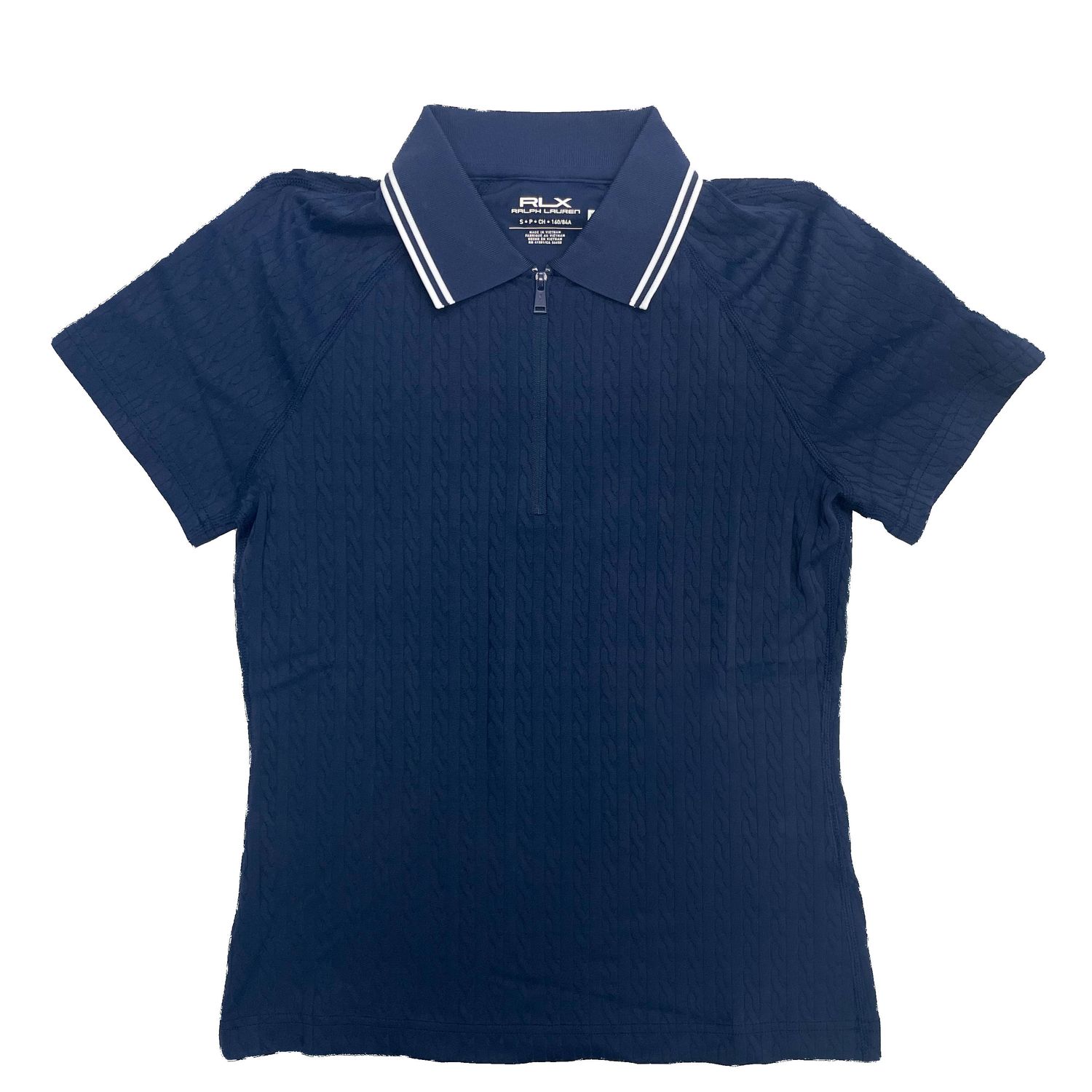 RLX WMS SS CABLE KNIT ZIP POLO