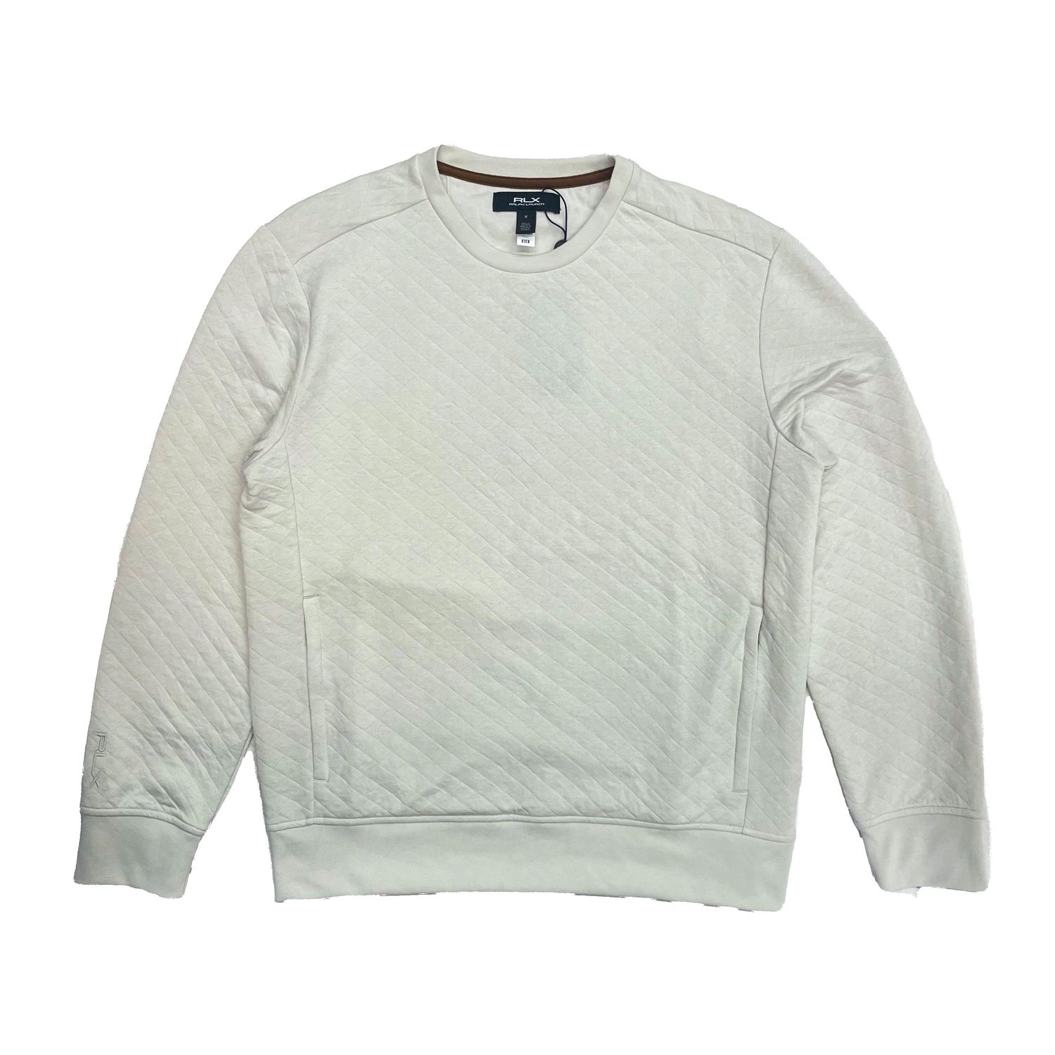 RLX LS QUILTED CREWNECK, Color: WHITE, Size: M