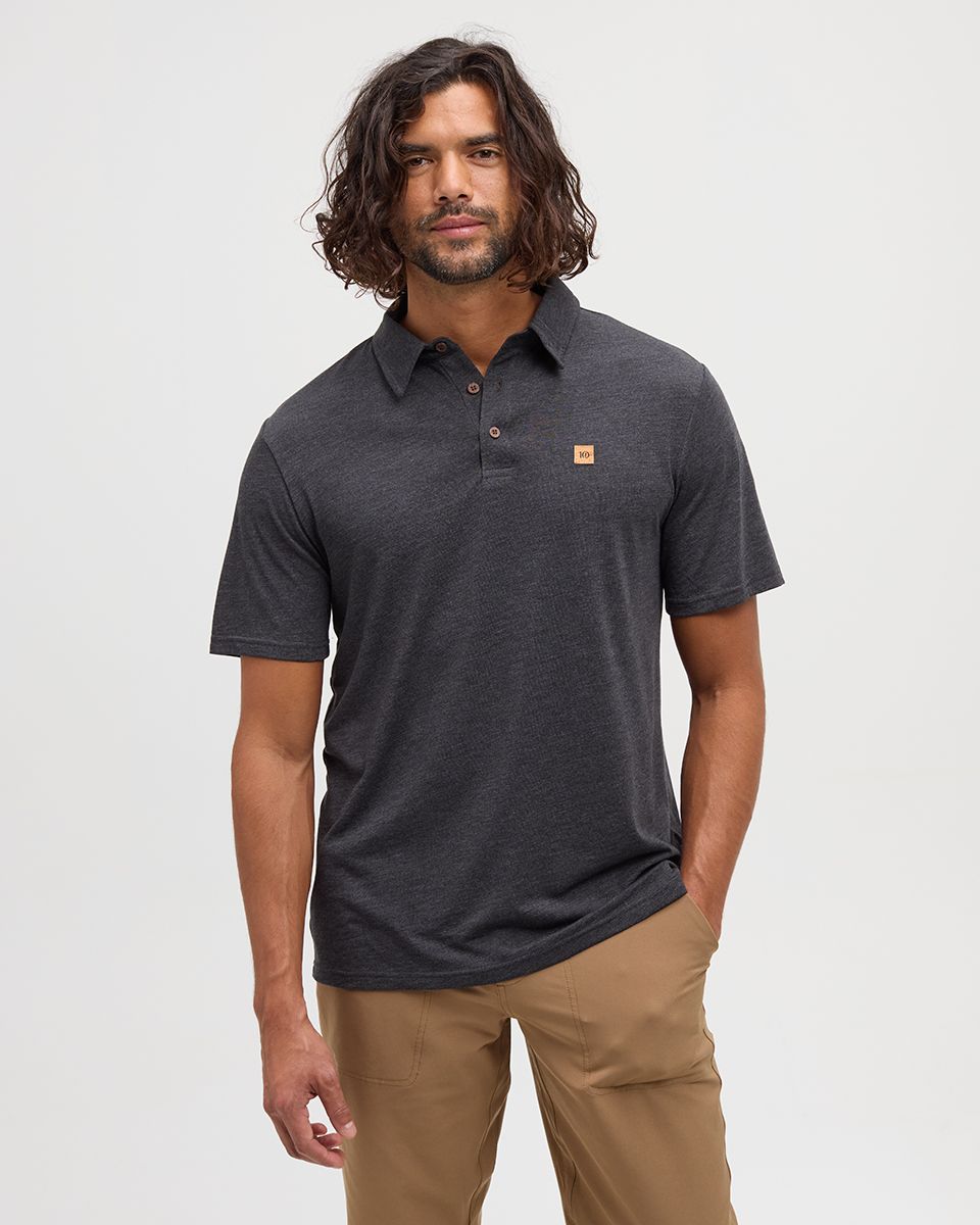TENTREE ASTIR POLO, Color: BLACK HTR, Size: S