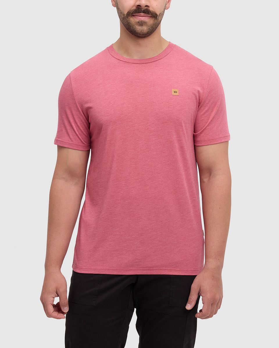 TENTREE BAKER T-SHIRT, Color: ROSEWOOD HTR, Size: S