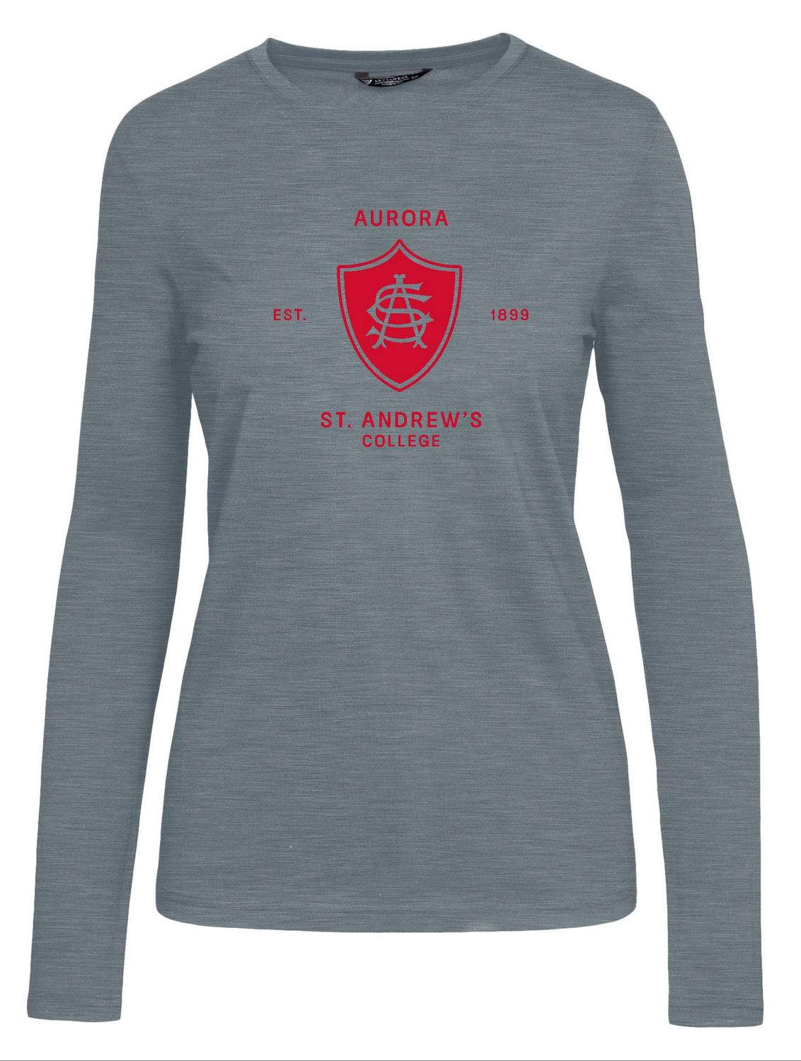 LW ISLAND LS TEE AURORA SHIELD, Color: GREY, Size: XS