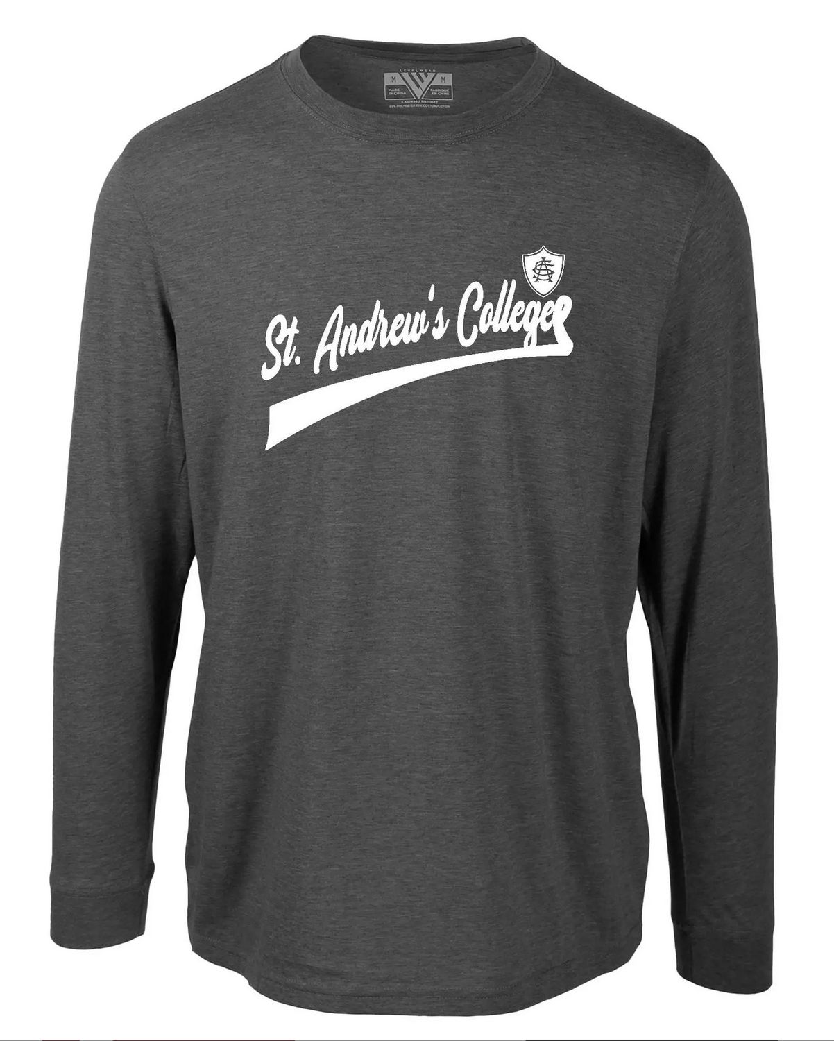 LW OSCAR LS TEE SHIELD SCRIPT, Color: CHARCOAL, Size: S