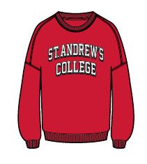 SAC X ROOTS COLLEGIATE CREWNECK, Color: RED, Size: S
