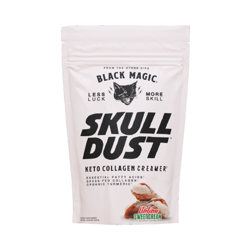 BLACK MAGIC Skull Dust Creamer Keto Collagen 20 Srv, Flavor: Italian Sweet Cream