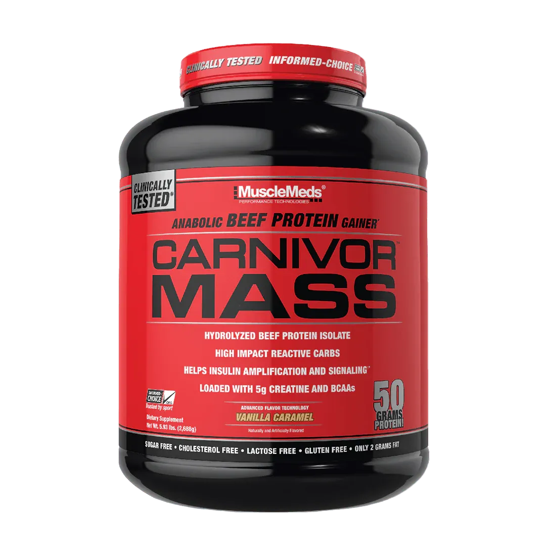 MuscleMeds Carnivor Mass Gainer, Flavor: Vanilla Caramel, Size: 6lb