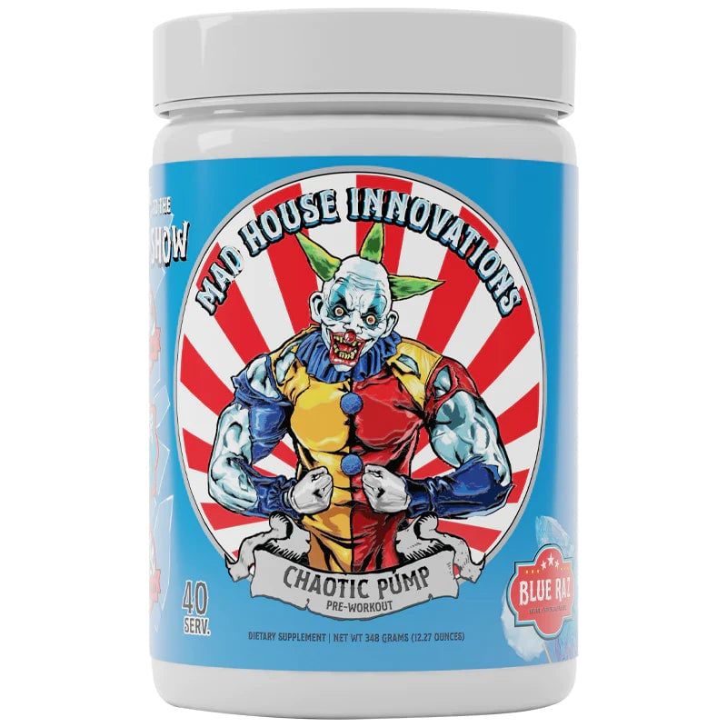 MAD HOUSE INNOVATIONS Chaotic Pump Powder 300 gm, Flavor: Blue Raz