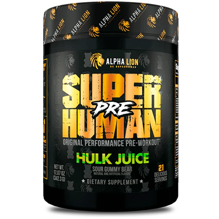 ALPHA LION Super Human PRE Pre-Workout Powder 42 Srvs., Flavor: Hulk Juice