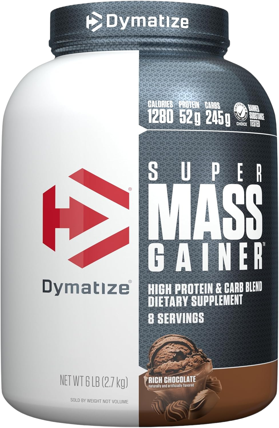 DYMATIZE Super Mass Gainer Protein, Flavor: Chocolate, Size: 6lb