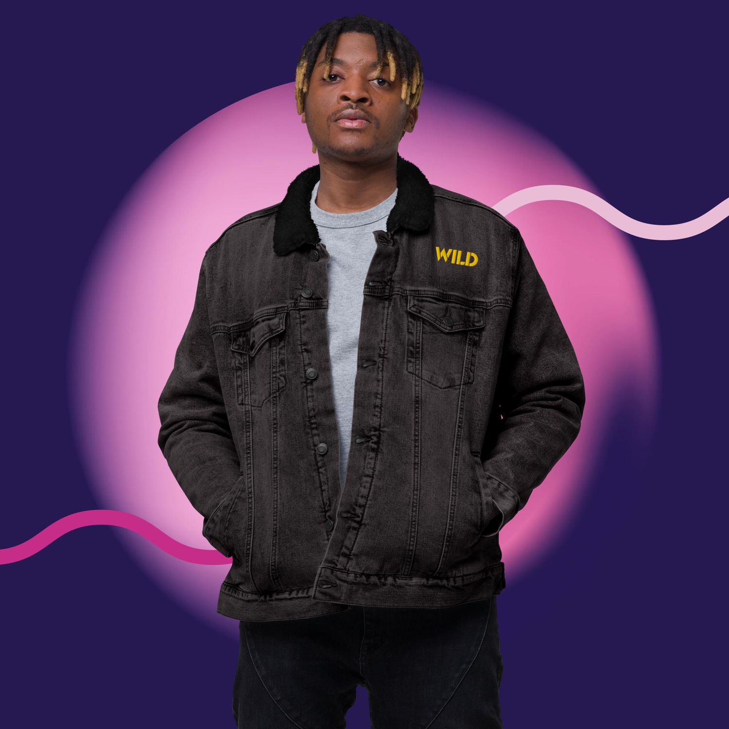 Wild Fire Unisex denim sherpa jacket