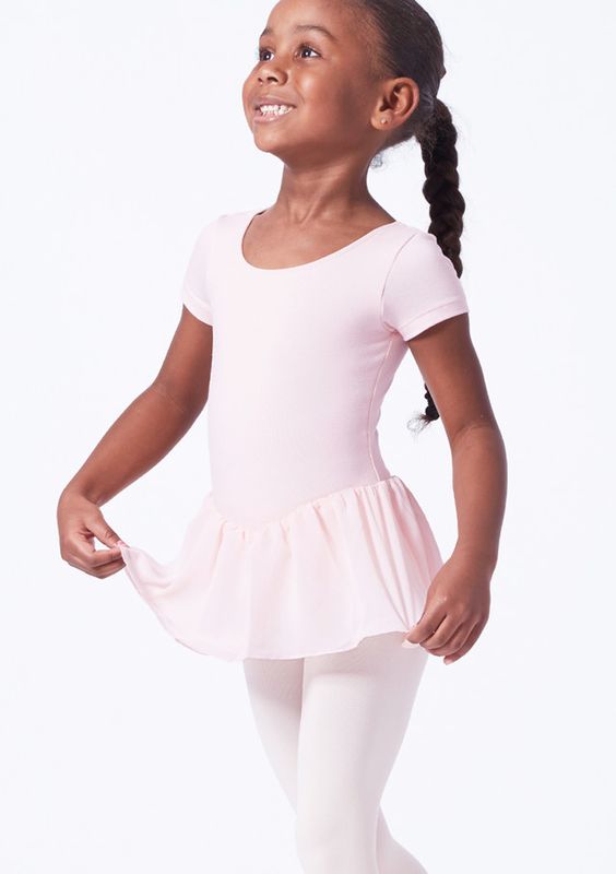 Children&#39;s pink ballet leotard and skirt
