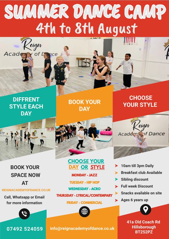 Sumer dance camp Hip Hop day   Tuesday 5th August