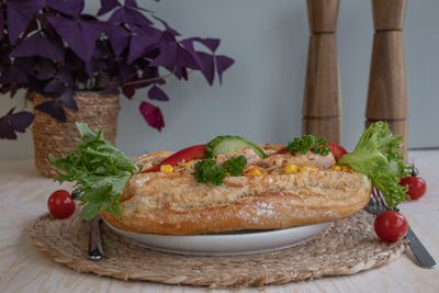 ​Baguette med kylling og karri-majones