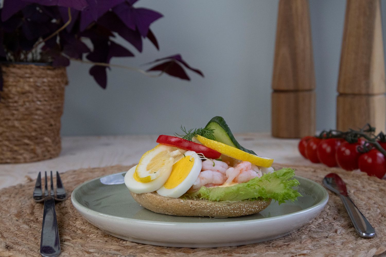 Rundstykke luksus med div pålegg