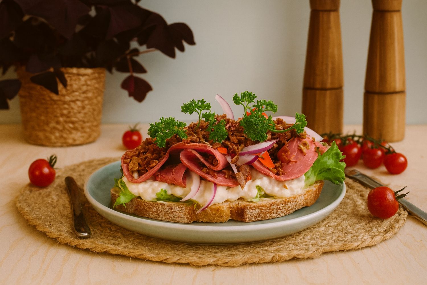 Smørbrød med roastbiff