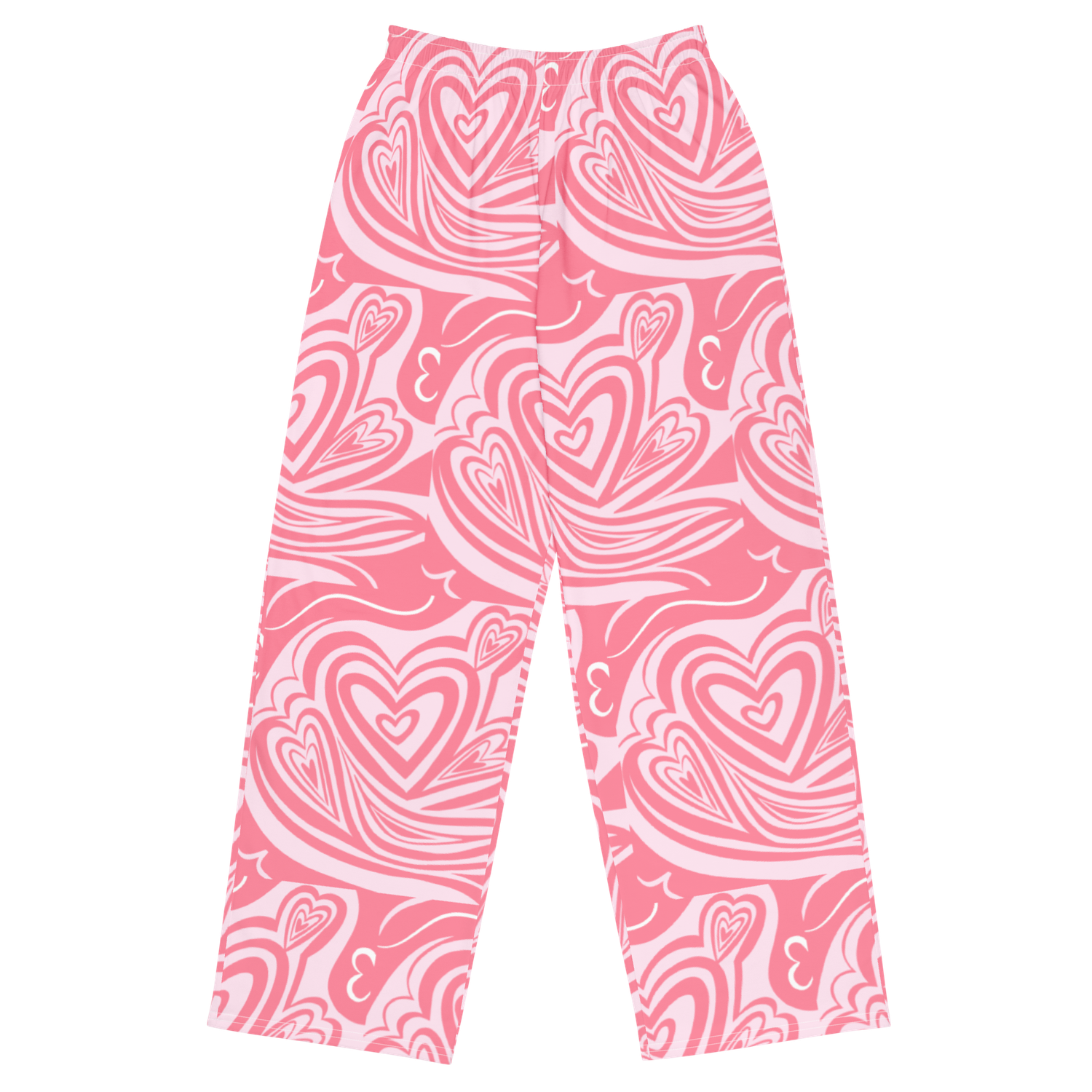 “Pink Hearts” unisex wide-leg pants