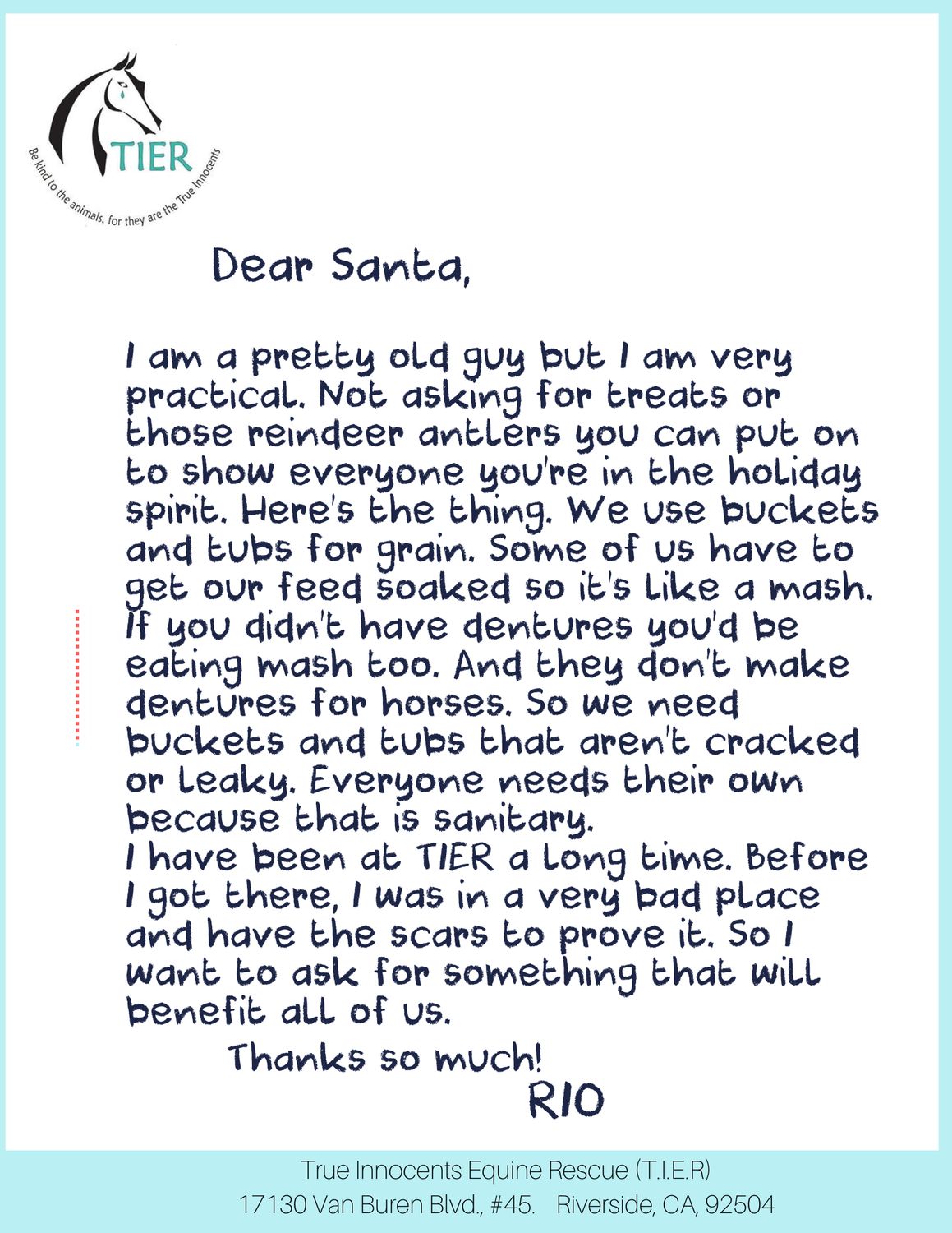 BUCKETS AND FEED TUBS FOR RIO