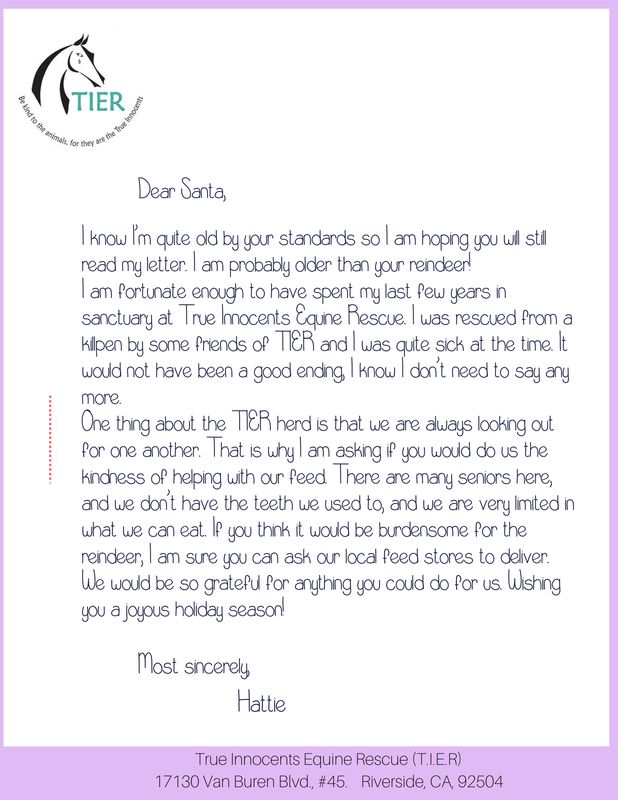 SENIOR FEED FOR HATTIE AND HER FRIENDS