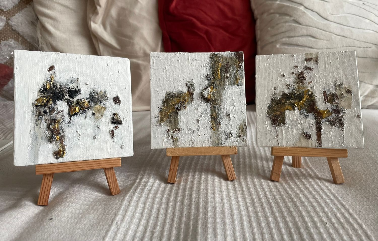 Mini triptyque 3x (10x10 cm) tableau 25