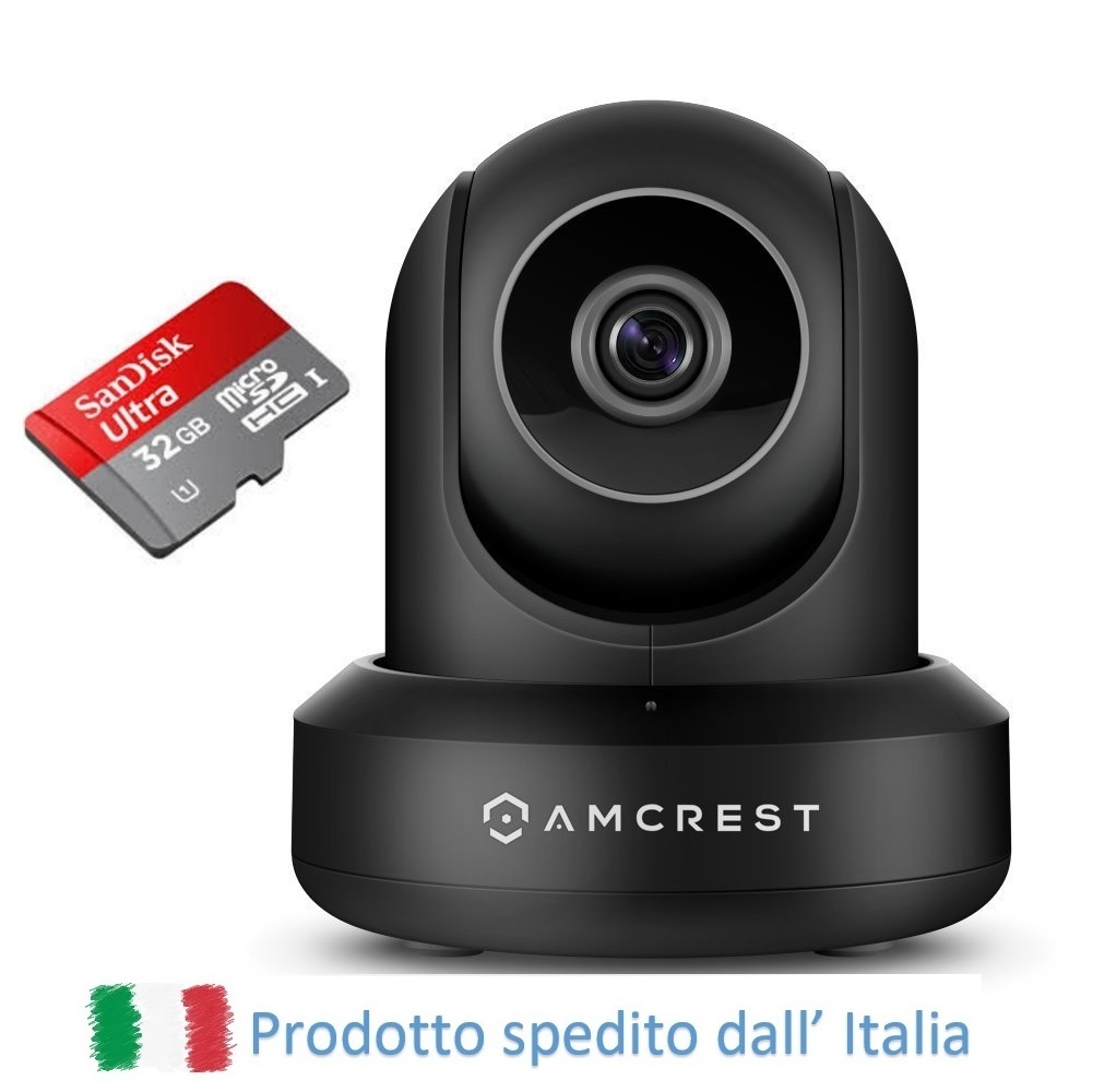 HD IPM-721B 720P WiFi Telecamera IP senza fili dotata di Pan/Tilt - Nera con mSD 32GB