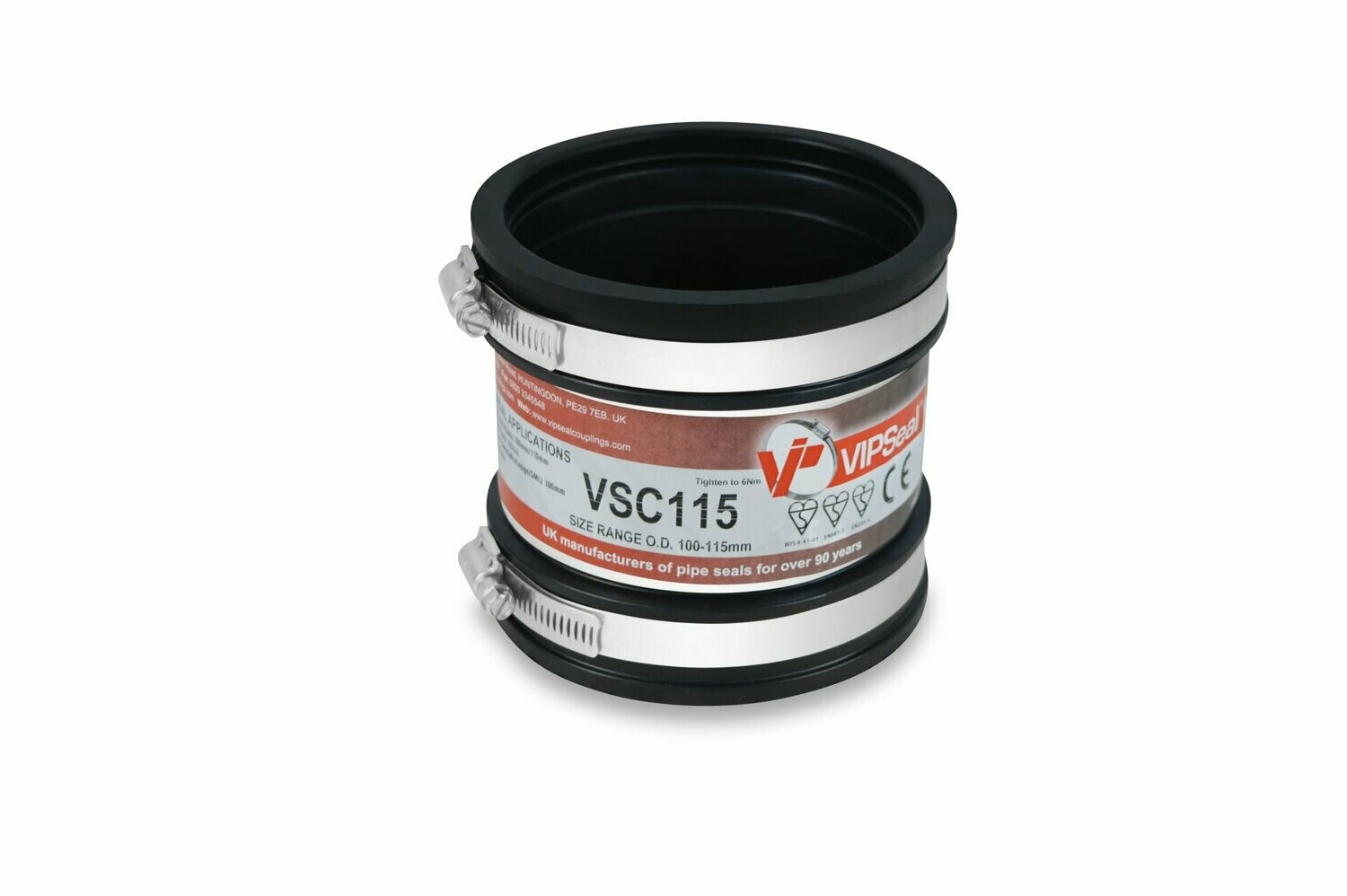 VSC125 VIPSeal Rubber Flexible Standard Drainage Coupling 110-125mm