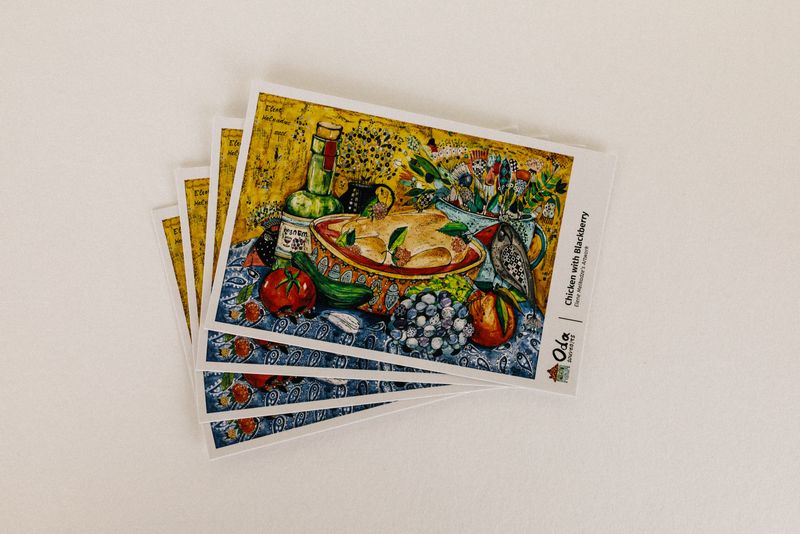Postcard "Chicken with Blackberry"