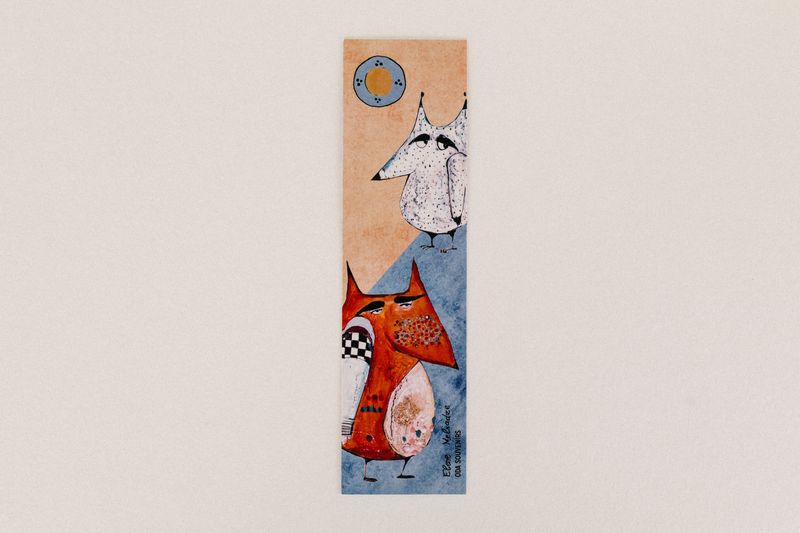 Bookmark "The Crow and the Fox" red