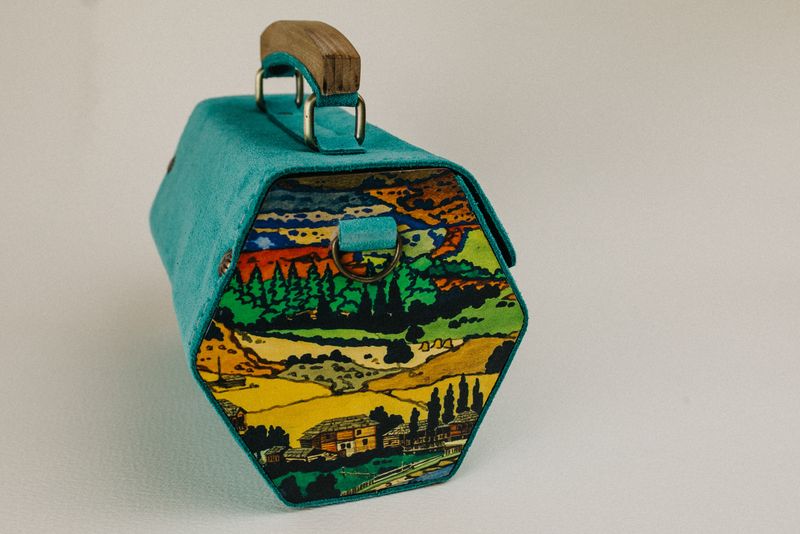 Hexagonal Blue Bag