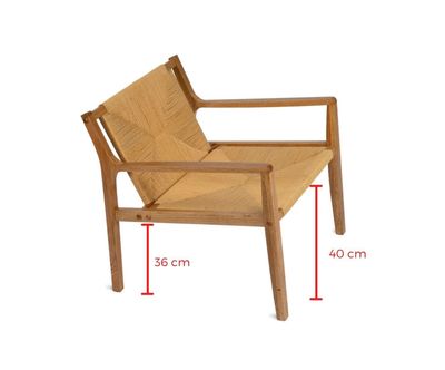 Andrea House Catalina eikenhouten fauteuil 64 x 71 x 72 cm