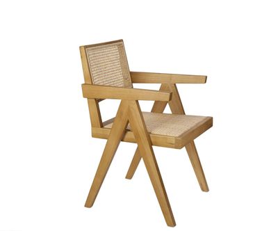 Andrea House Nordic bruin gevlochten iepenhouten fauteuil 50 x 50 x 84