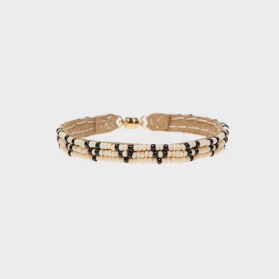 3 Dot Triangle XS Leather Bracelet (Pink/Black)