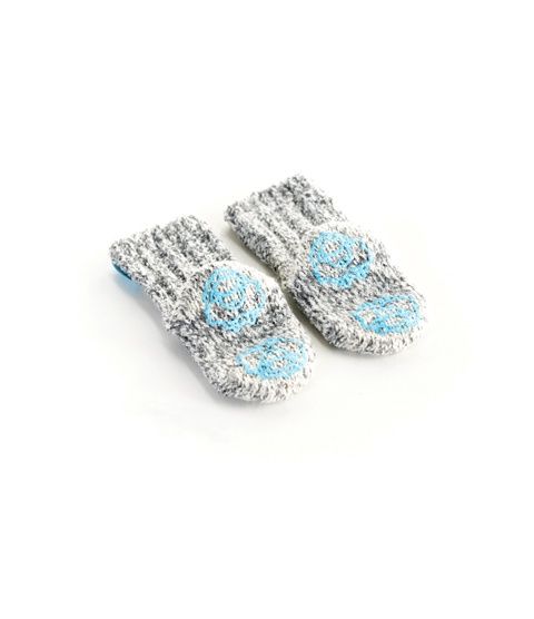 Baby, antislip grijze wol, little blue 19-29