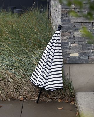 Beach/Garden parasol, Oktogon, black/white dia 180cm