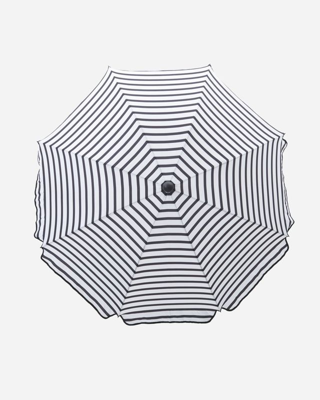 Beach/Garden parasol, Oktogon, black/white dia 180cm