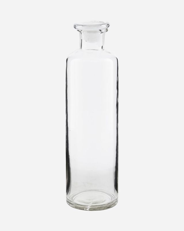 Bottle w. lid, Farma, Clear h 30 cm