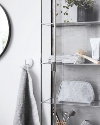 Cabinet Glass Zink 35 x 15 x 80 cm
