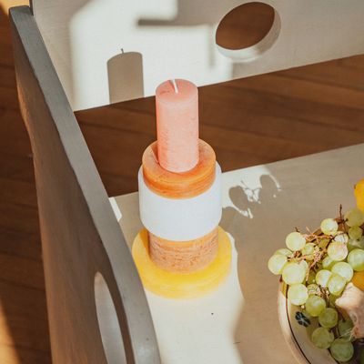 Candle Stack 03 geel/bruin